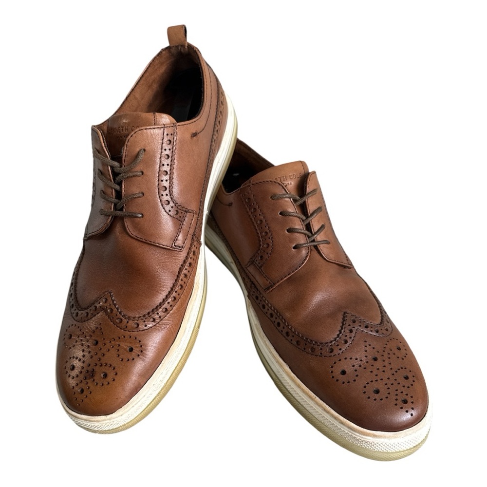 Kenneth Cole Colvin 2.0 Brown Leather Wingtip Brogue Sneakers | Men’s 11